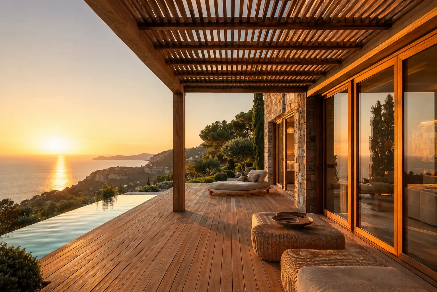 Réalisation en bois sur-mesure d'Azur Agencement sur la Côte d'Azur